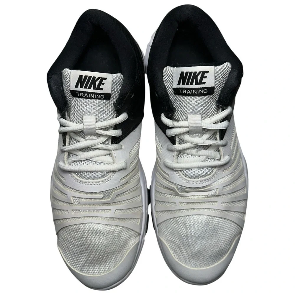 NIKE Boy’s Size 6.5 White Black Flex Show Training Shoes Sneakers